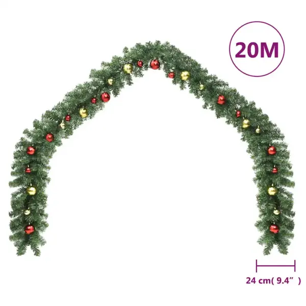 LED-jõuluvanik jõulukuulidega, 20 m, roheline, 300 LEDi – 6