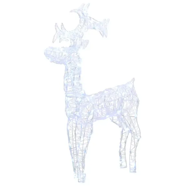 LED põhjapõder jõulukaunistus, külm valge, 90 LEDi, akrüül, 60 x 16 x 100 cm – 2