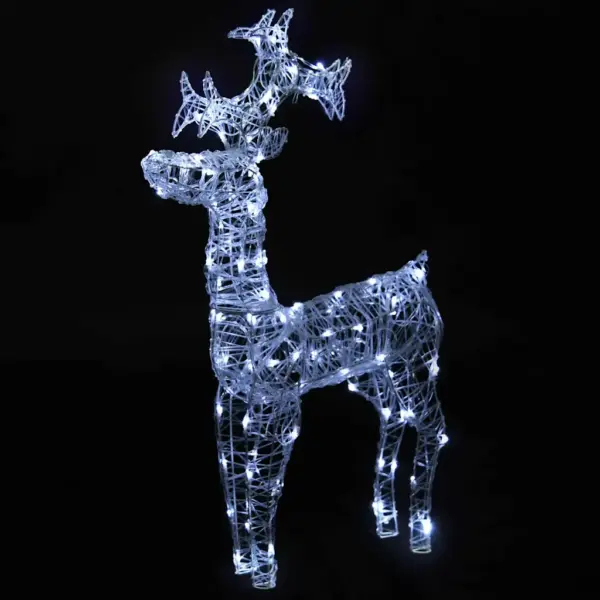 LED põhjapõder jõulukaunistus, külm valge, 90 LEDi, akrüül, 60 x 16 x 100 cm – 3