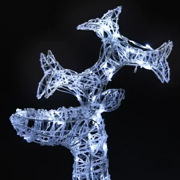 LED põhjapõder jõulukaunistus, külm valge, 90 LEDi, akrüül, 60 x 16 x 100 cm – 6