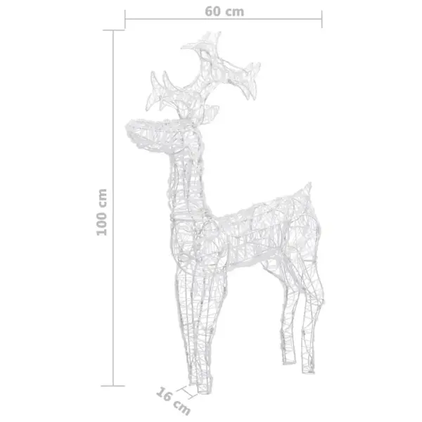 LED põhjapõder jõulukaunistus, külm valge, 90 LEDi, akrüül, 60 x 16 x 100 cm – 8