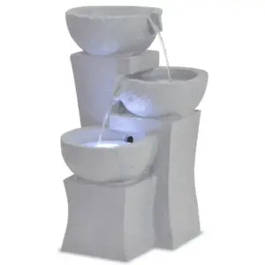 LED-toapurskkaev hallist polüvaigust, 27,2 x 27,8 x 39,5 cm
