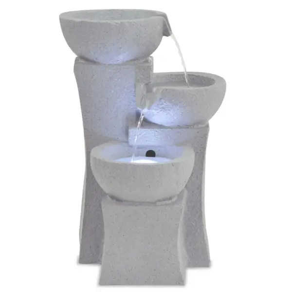 LED-toapurskkaev hallist polüvaigust, 27,2 x 27,8 x 39,5 cm – 2