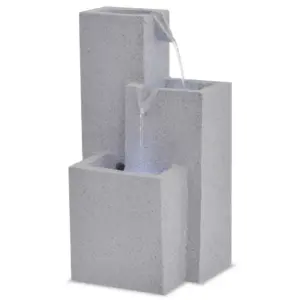 LED-valgustusega toapurskkaev, hall polüvaik, 22,5 x 18 x 40,6 cm