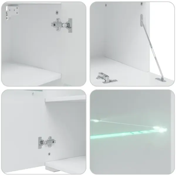 Viieosaline LED-valgustusega sektsioonkapp, must/valge tehispuit, 240 x 40 x 195 cm – 12