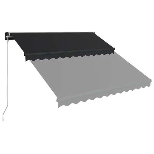 Käsitsi sissetõmmatav terrassivarikatus LED-valgustusega, 350 x 250 cm, antratsiithall – 4