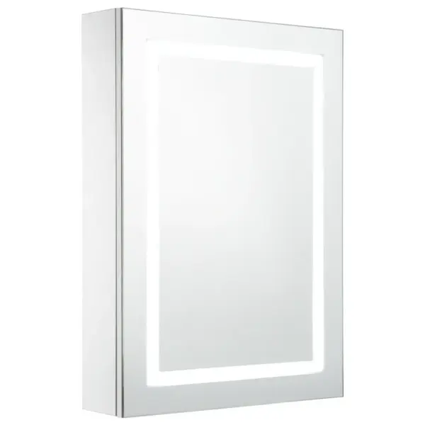 LED-valgustusega vannitoa peegelkapp, 50 x 13 x 70 cm, valge ja hõbedane - 2