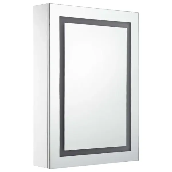 LED-valgustusega vannitoa peegelkapp, 50 x 13 x 70 cm, valge ja hõbedane - 3