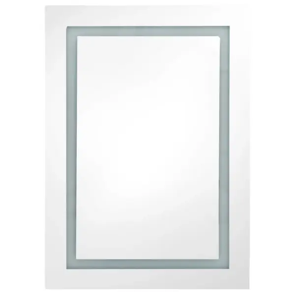 LED-valgustusega vannitoa peegelkapp, 50 x 13 x 70 cm, valge ja hõbedane - 4