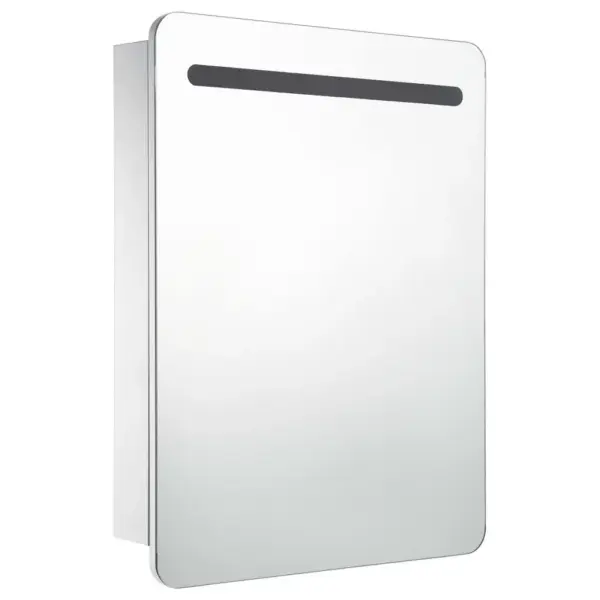 LED-valgustusega vannitoa peegelkapp siseriiulitega, valge/hõbedane, 60 x 11 x 80 cm – 3