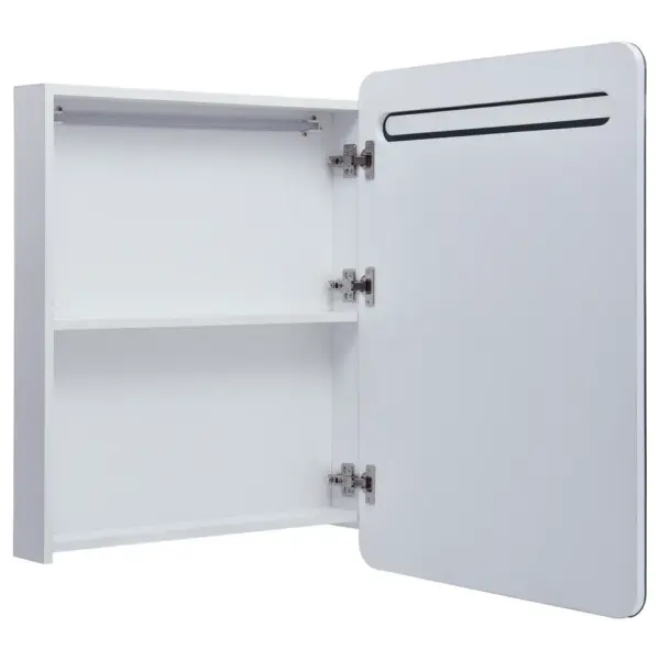 LED-valgustusega vannitoa peegelkapp siseriiulitega, valge/hõbedane, 60 x 11 x 80 cm – 5