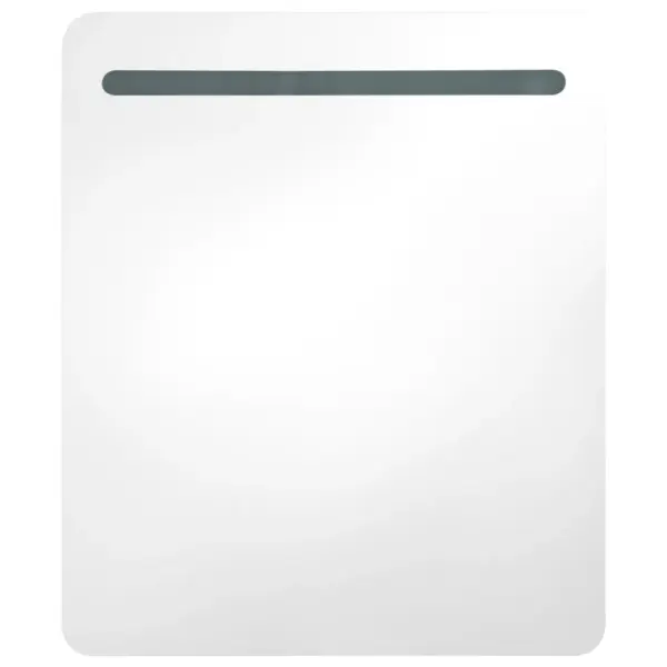 LED-valgustusega vannitoa peegelkapp, valge ja hõbedane, melamiinviimistlusega MDF, klaasist peegel, USB-liidesega, 68 x 9 x 80 cm – 4