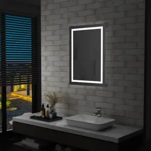 Vannitoa LED-seinapeegel puutetundliku lülitiga, hõbedane, 60 x 80 cm