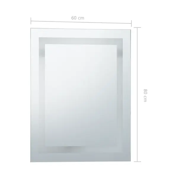 Vannitoa LED-seinapeegel puutetundliku lülitiga, hõbedane, 60 x 80 cm – 9