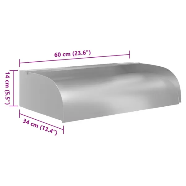 LED-valgustusega roostevabast terasest veejuga tiigile ja basseinile, 60 x 34 x 14 cm – 9