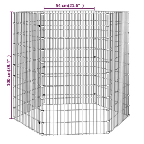 Lemmiklooma aedik 6 paneeliga, tsingitud raud, 54 x 100 cm, hõbedane - 8