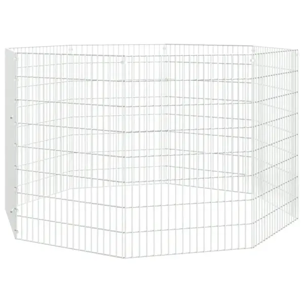 Lemmiklooma aedik 8 paneeli, tsingitud raud, hõbedane, 54 x 80 cm – 3