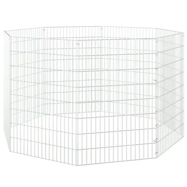 Lemmiklooma aedik 8 paneeli, tsingitud raud, hõbedane, 54 x 80 cm – 4
