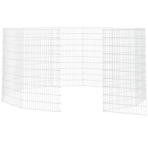 Lemmikloomade vabapidamise aedik, 12 paneeli, tsingitud raud, hõbedane, 54 x 100 cm – 5