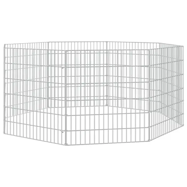 Lemmikloomade aedik 8 paneeli, tsingitud raud, hõbedane, iga paneel 54 x 60 cm – 2