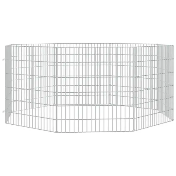 Lemmikloomade aedik 8 paneeli, tsingitud raud, hõbedane, iga paneel 54 x 60 cm – 3