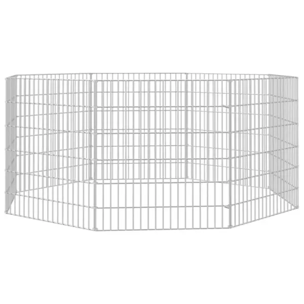 Lemmikloomade aedik 8 paneeli, tsingitud raud, hõbedane, iga paneel 54 x 60 cm – 4
