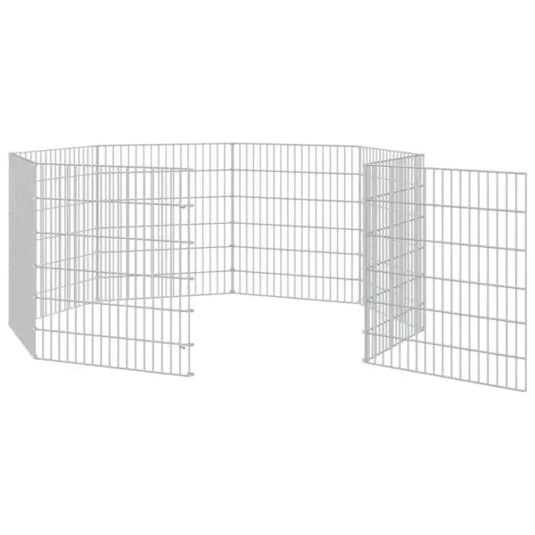 Lemmikloomade aedik 8 paneeli, tsingitud raud, hõbedane, iga paneel 54 x 60 cm – 5