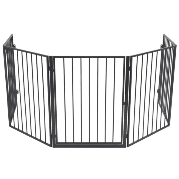 Lemmikloomade kaminapiire, terasest must, 123 x 123 x 76 cm – 3
