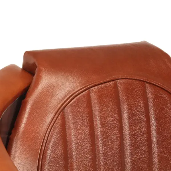 Lennukistiilis pruun ehtsast nahast tugitool alumiiniumist käetugedega, 73 x 67 x 69 cm – 5