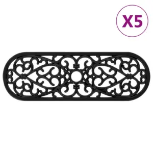 Libisemiskindlad kummist trepiastmematid 5 tk, must, 25 x 75 cm