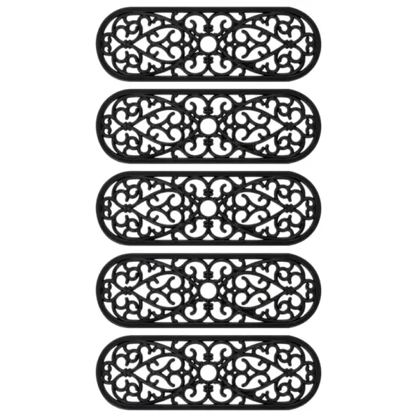 Libisemiskindlad kummist trepiastmematid 5 tk, must, 25 x 75 cm – 3