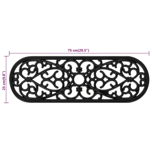 Libisemiskindlad kummist trepiastmematid 5 tk, must, 25 x 75 cm – 9