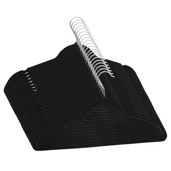 Libisemiskindlad sametkattega riidepuud, must, 20 tk, 44,5 cm – 2