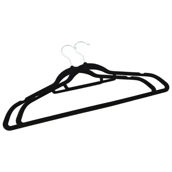 Libisemiskindlad sametkattega riidepuud, must, 20 tk, 44,5 cm – 4