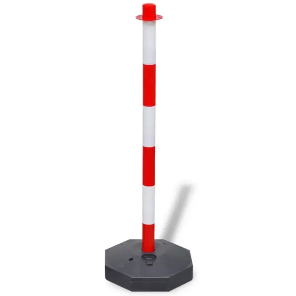 Liiklusketipostide komplekt 4 posti ja 2 plastketti, punane/valge, 2 x 10 m – 3