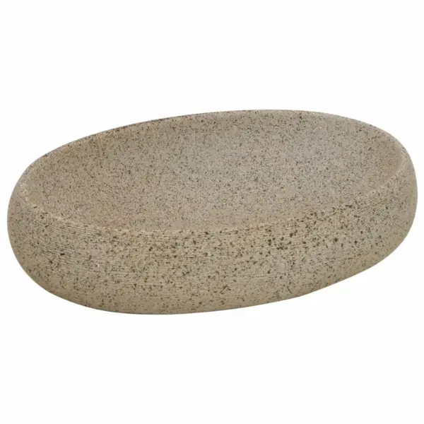 Tööpinnale paigaldatav ovaalne keraamiline valamu, liivakarva, 59 x 40 x 15 cm – 2