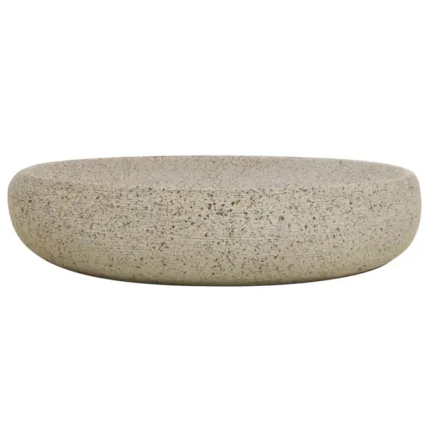 Tööpinnale paigaldatav ovaalne keraamiline valamu, liivakarva, 59 x 40 x 15 cm – 3