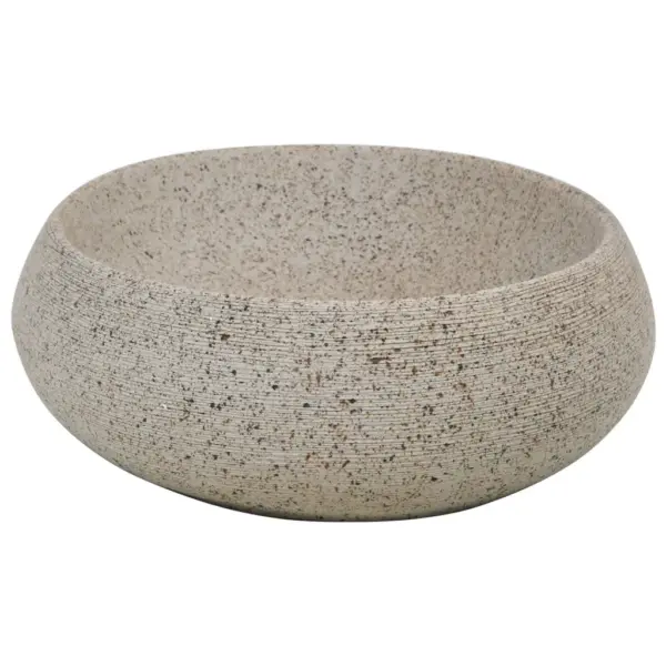 Tööpinnale paigaldatav ovaalne keraamiline valamu, liivakarva, 59 x 40 x 15 cm – 5