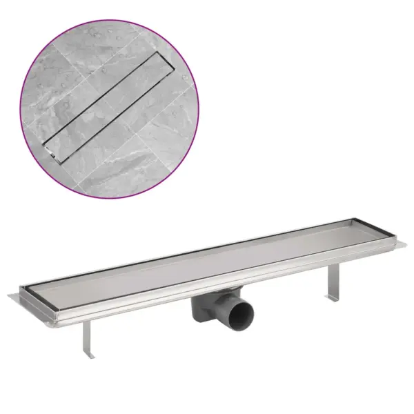 Lineaarne duširenn plaaditava kattega, roostevaba teras, 630 x 140 mm – 2