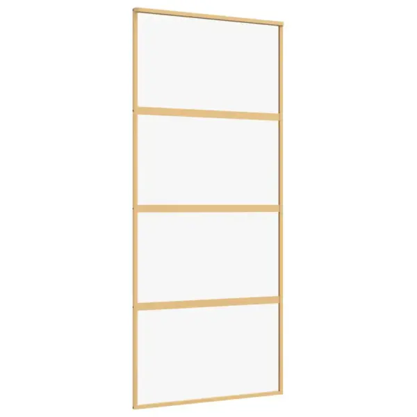 Kuldne liuguks läbipaistva karastatud klaasiga, alumiiniumraam, 90 x 205 cm – 2