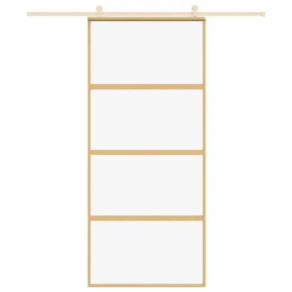 Kuldne liuguks läbipaistva karastatud klaasiga, alumiiniumraam, 90 x 205 cm – 3