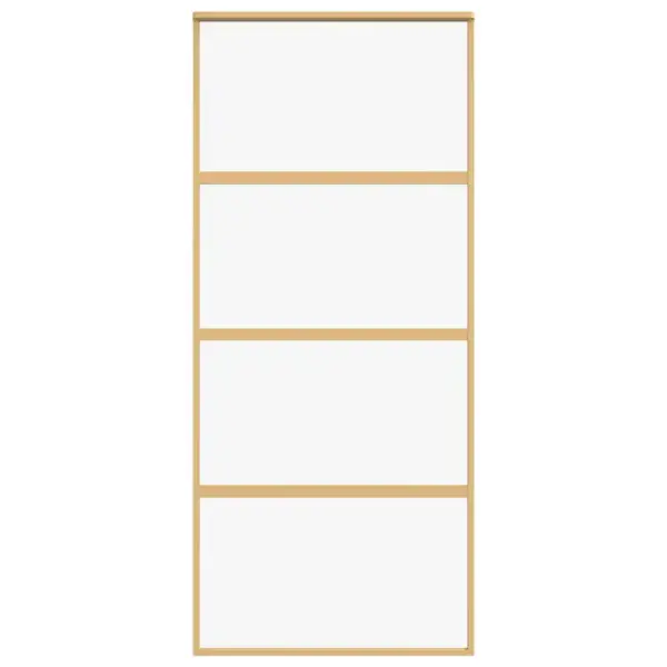 Kuldne liuguks läbipaistva karastatud klaasiga, alumiiniumraam, 90 x 205 cm – 4
