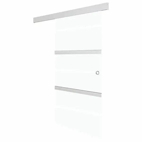 Liuguks ESG-klaasist ja alumiiniumsiiniga, hõbedane, 76 x 212 cm - 2