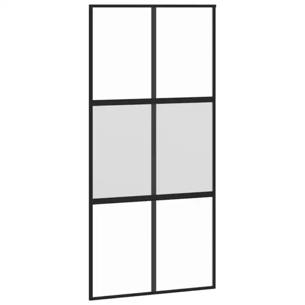 Liuguks karastatud mati ja läbipaistva klaasiga, must alumiiniumraam, 102,5 x 205 cm – 2