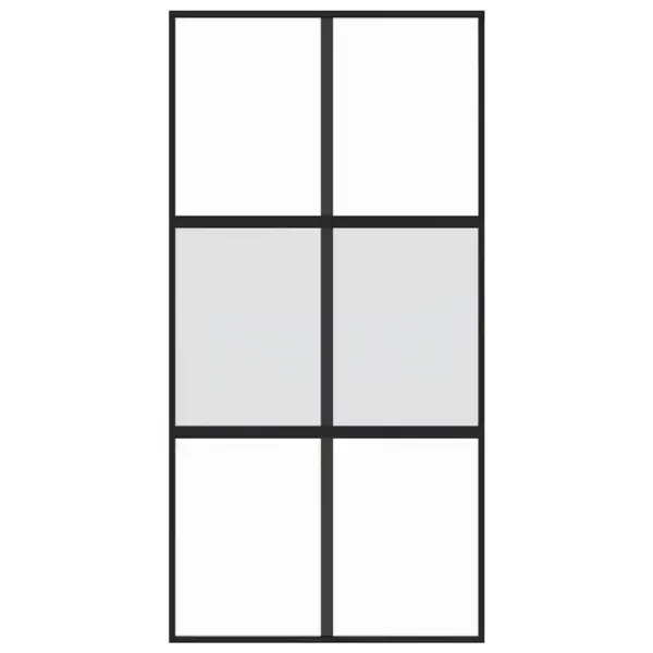Liuguks karastatud mati ja läbipaistva klaasiga, must alumiiniumraam, 102,5 x 205 cm – 4