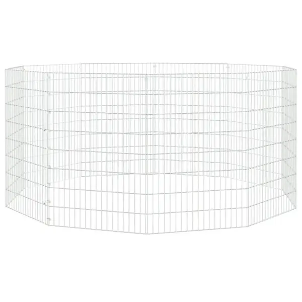 Loomaaedik väikeloomadele 10 paneeliga, tsingitud raud, hõbedane, paneel 54 x 80 cm – 2