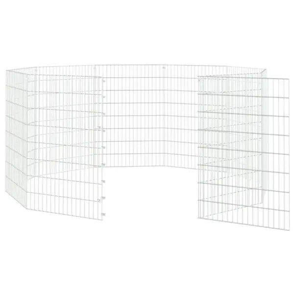 Loomaaedik väikeloomadele 10 paneeliga, tsingitud raud, hõbedane, paneel 54 x 80 cm – 5