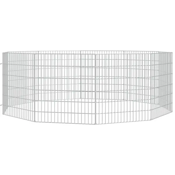 Tsingitud rauast loomaaedik 10 paneeliga, hõbedane, paneel 54 x 60 cm – 3