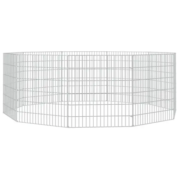 Tsingitud rauast loomaaedik 10 paneeliga, hõbedane, paneel 54 x 60 cm – 4
