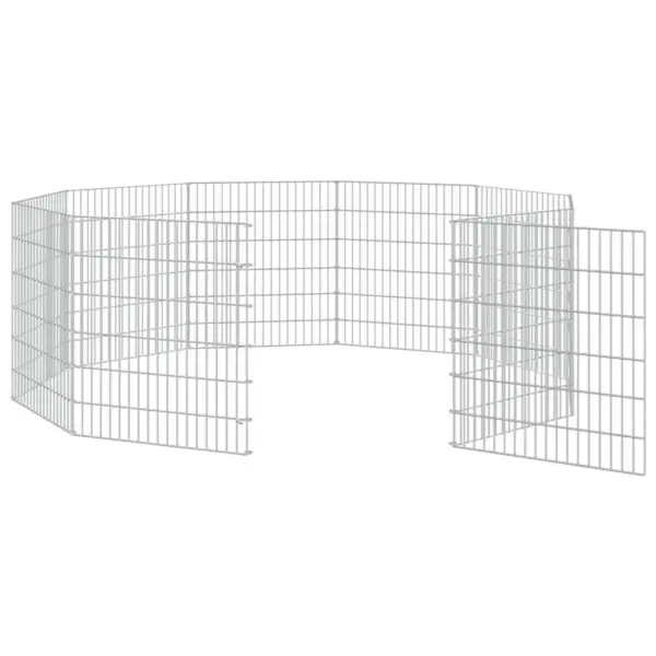 Tsingitud rauast loomaaedik 10 paneeliga, hõbedane, paneel 54 x 60 cm – 5